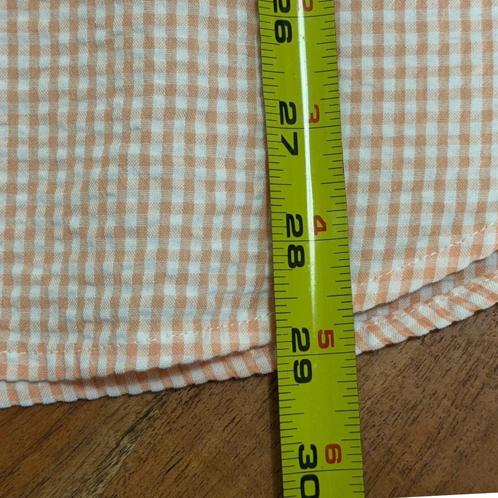J Crew Mens Medium Seersucker 100% Organic Cotton Button Down Shirt Gingham